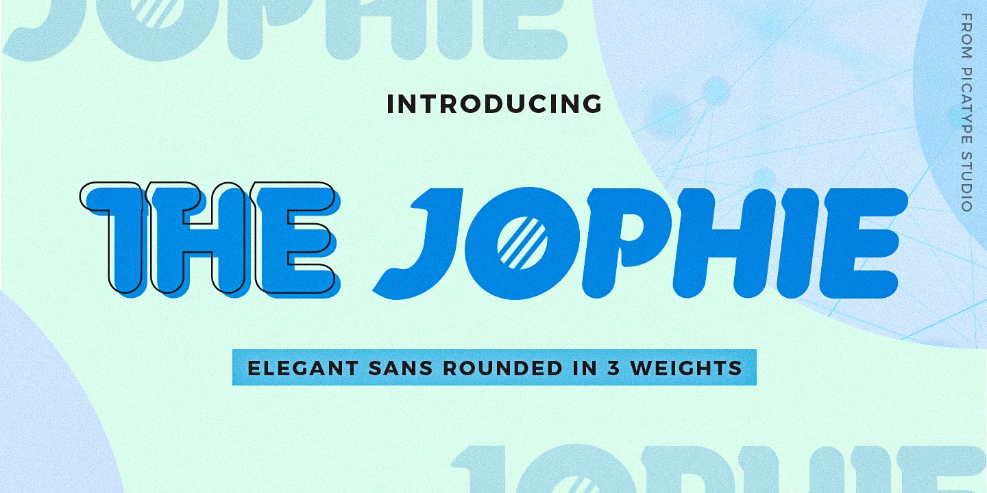 Beispiel einer The Jophie Sans Outline-Schriftart